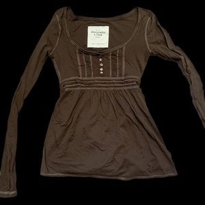 Vintage abercrombie & fitch brown babydoll top